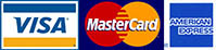 Visa, MasterCard, American Express